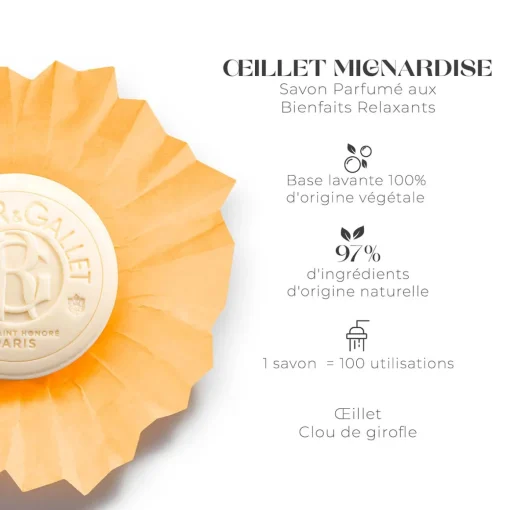 Roger & Gallet - Œillet Mignardise - Savon Bienfaisant 100g