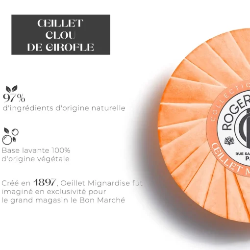 Roger & Gallet - Œillet Mignardise - Savon Bienfaisant 100g