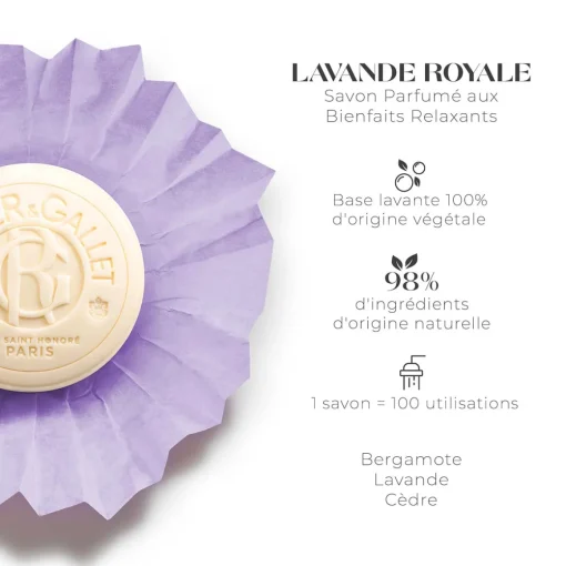 Roger & Gallet - Lavande Royale - Savon Bienfaisant 100g